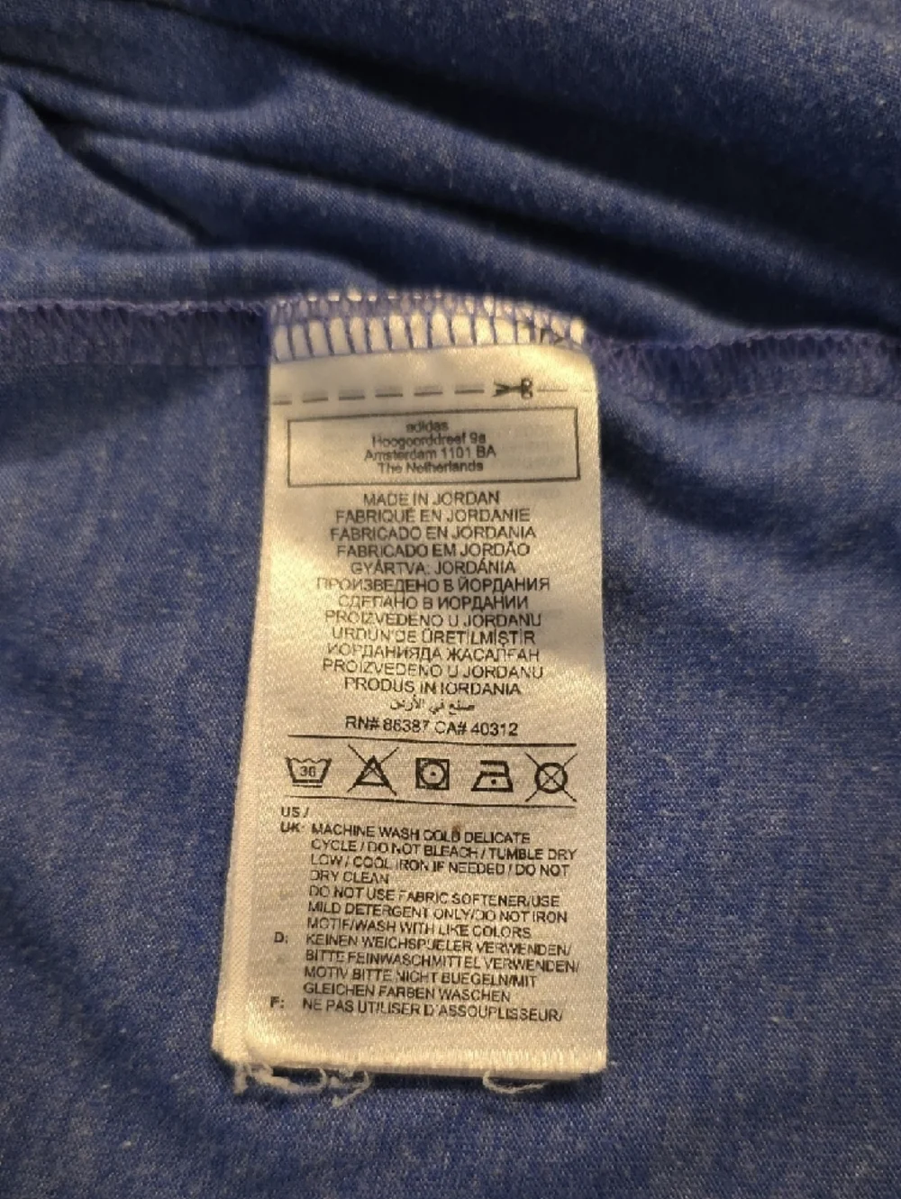 Adidas Short-Sleeve Heather Navy Athletic Tee Size L - Picture 5 of 10